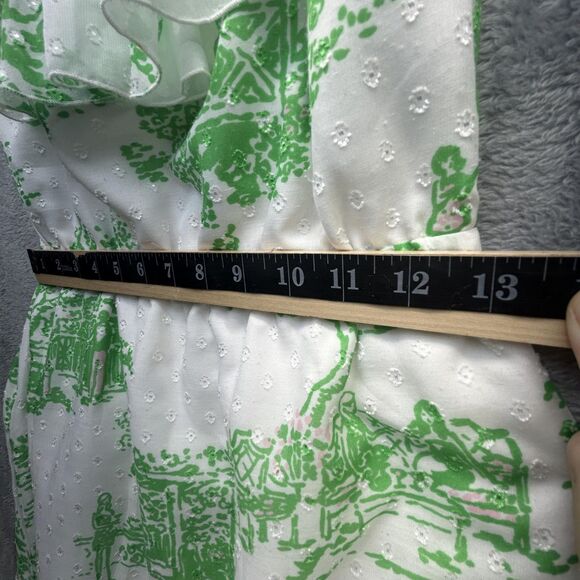 Lilly Pulitzer Darleena Maxi Dress Womens XS Green Off Shoulder Spring Fever - Picture 10 of 15